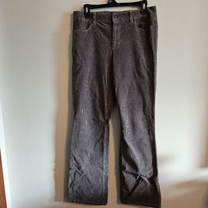 Talbots Gray Corduroy Pants Curvy Fit Bootcut Size 10